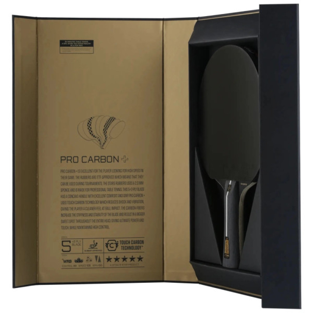 Ракетка для настільного тенісу Stiga Pro Carbon Plus 5 Star FL (1215-2820-01) (931105)