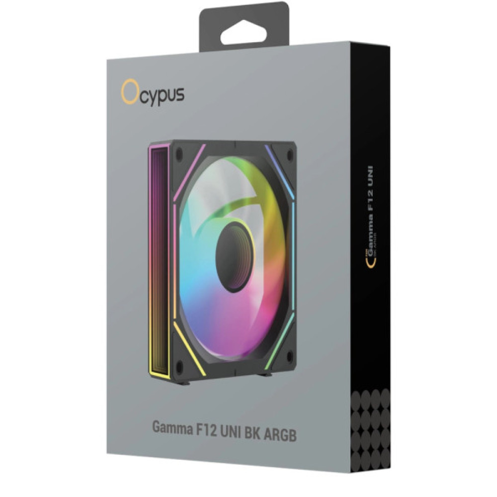 Кулер до корпусу OCYPUS GAMMA F12 UNI ARGB чорний (GAMMA-F12-BK1AM01U-GL)