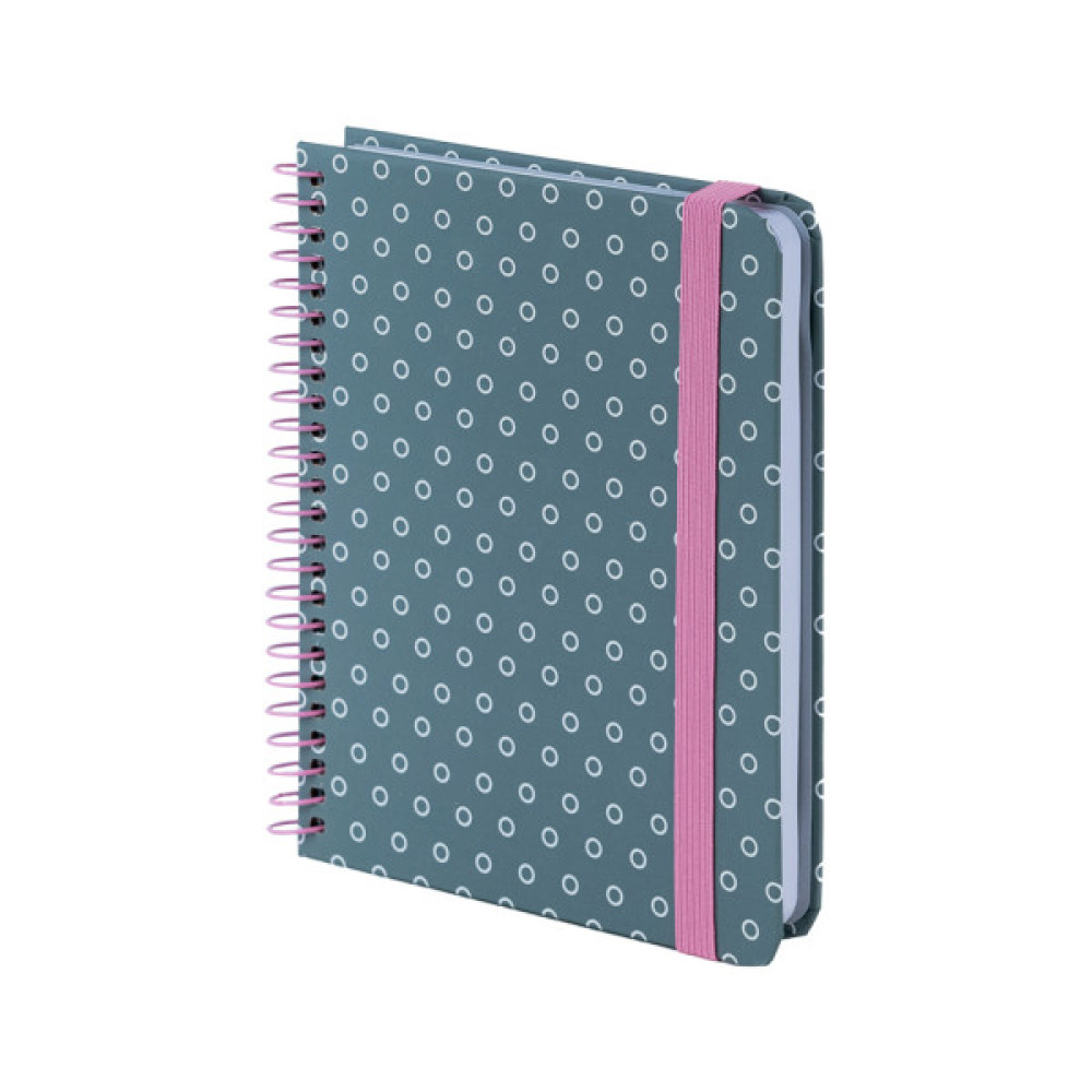 Блокнот Axent на спіралі В6 120 аркушів, клітинка, тверда обкладинка, сірий (8461-2-A)