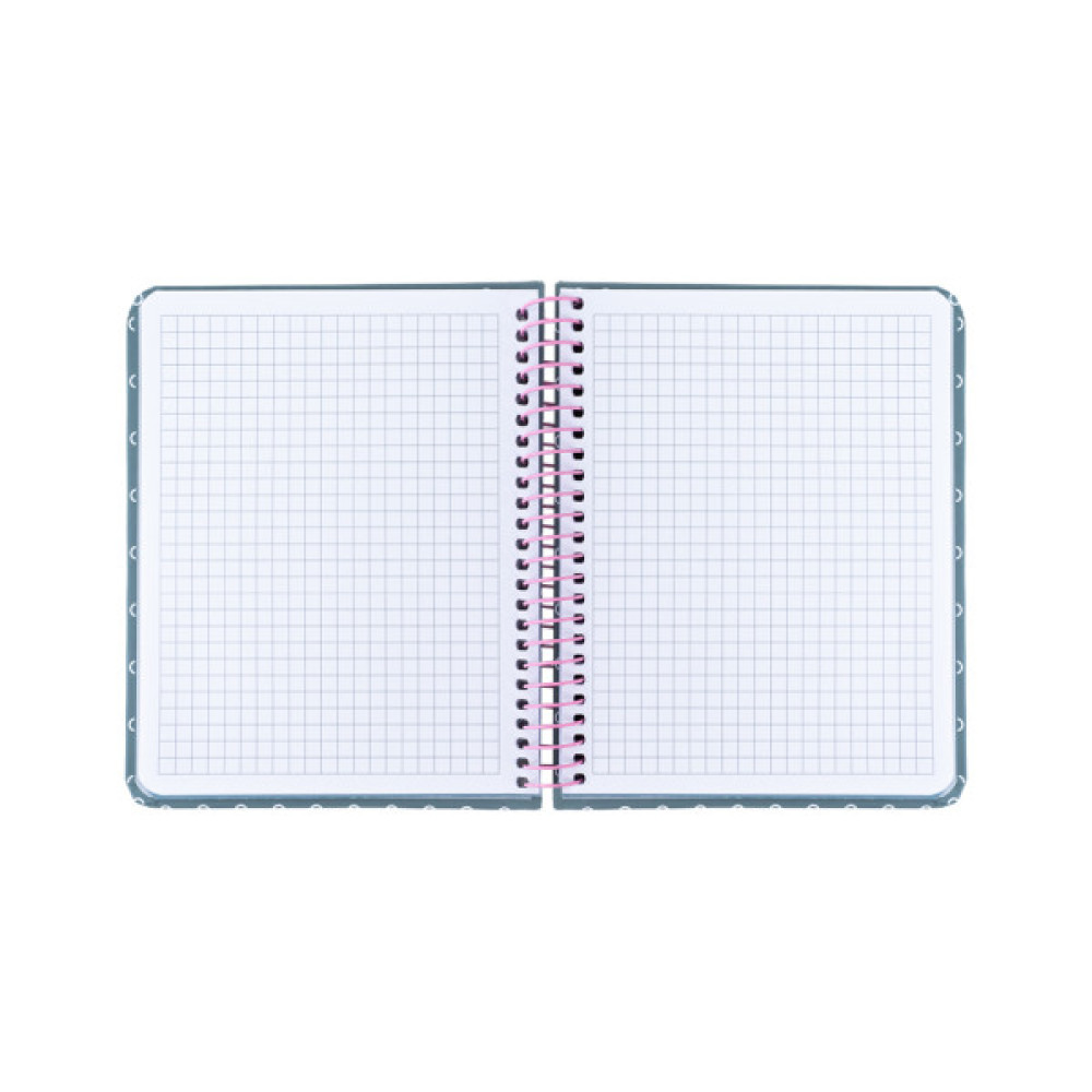 Блокнот Axent на спіралі В6 120 аркушів, клітинка, тверда обкладинка, сірий (8461-2-A)