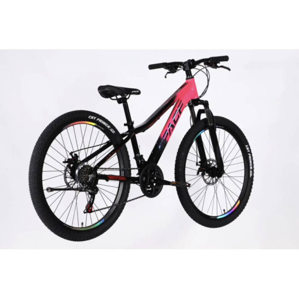 Велосипед Space 26" LYRA DD FR рама-13" AL 2026 рожево-чорний (OPS-SP-26-097)