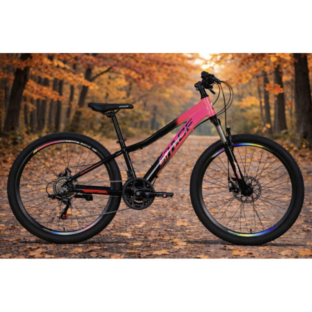 Велосипед Space 26" LYRA DD FR рама-13" AL 2026 рожево-чорний (OPS-SP-26-097)