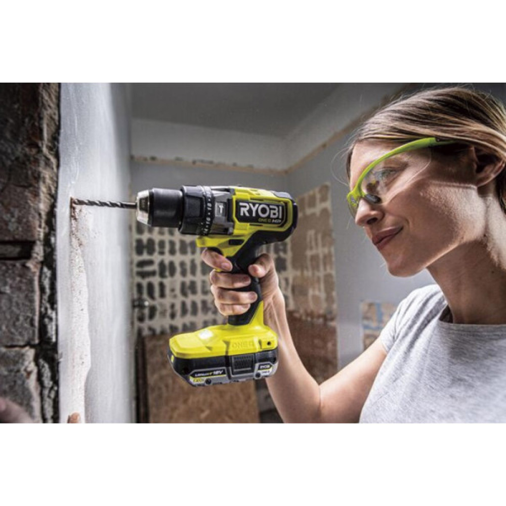 Шурупокрут-дриль ударний акумуляторний Ryobi ONE+ HP RPD18X-242S 18В 1х2А·год 1х4А·год ЗП 95Нм 500·2100об·хв 1.3кг сумка