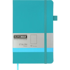 Книга записна Buromax Etalon 125x195 мм 96 аркушів в точку обкладинка зі штучної шкіри Бірюзова (BM.291360-06)