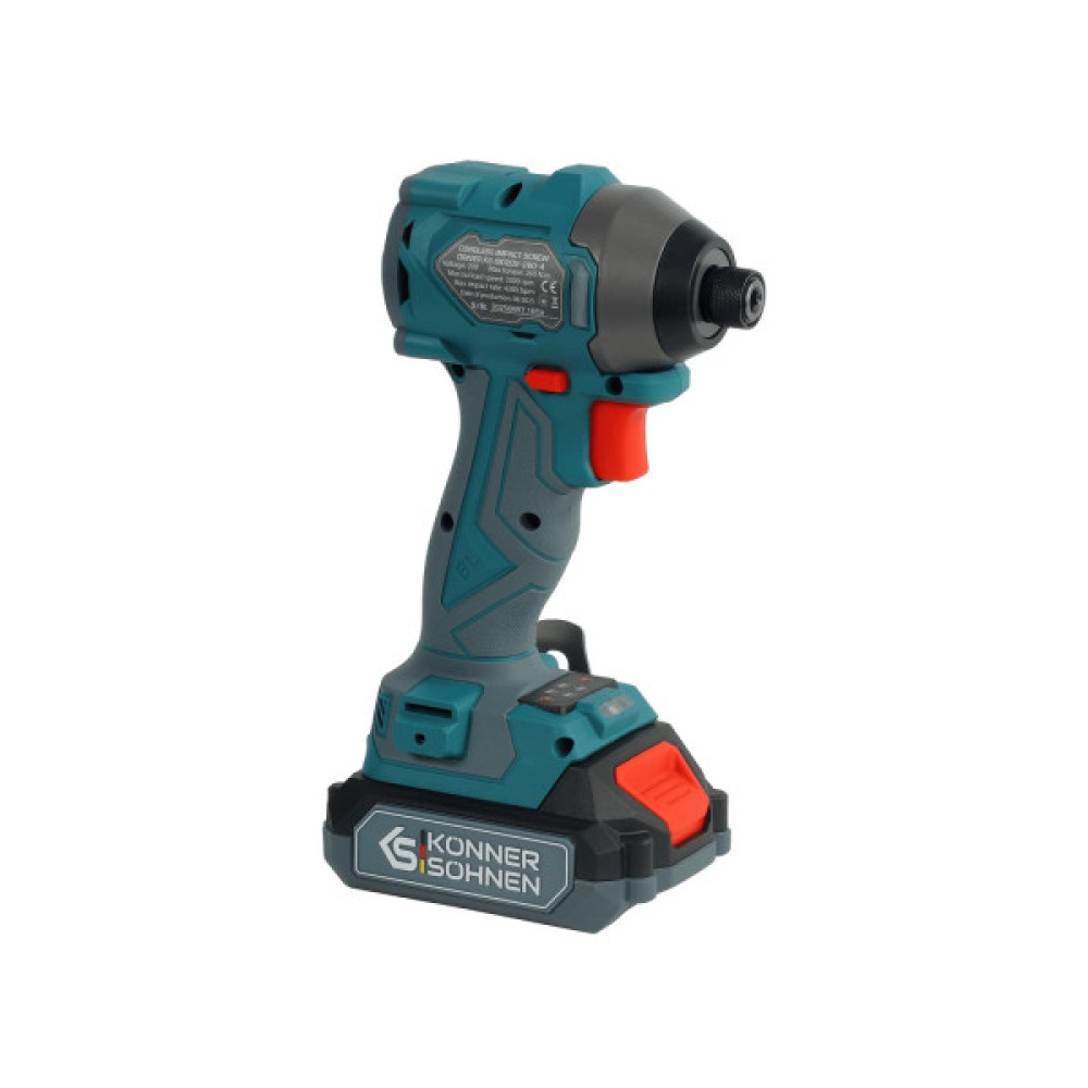 Набір із двох акумуляторних інструментів Konner&Sohnen KS IDISD 20V SET 2 20В дриль ударний, гвинтоверт, швидкий ЗП 2А акб 2х2А·год кейс 5кг