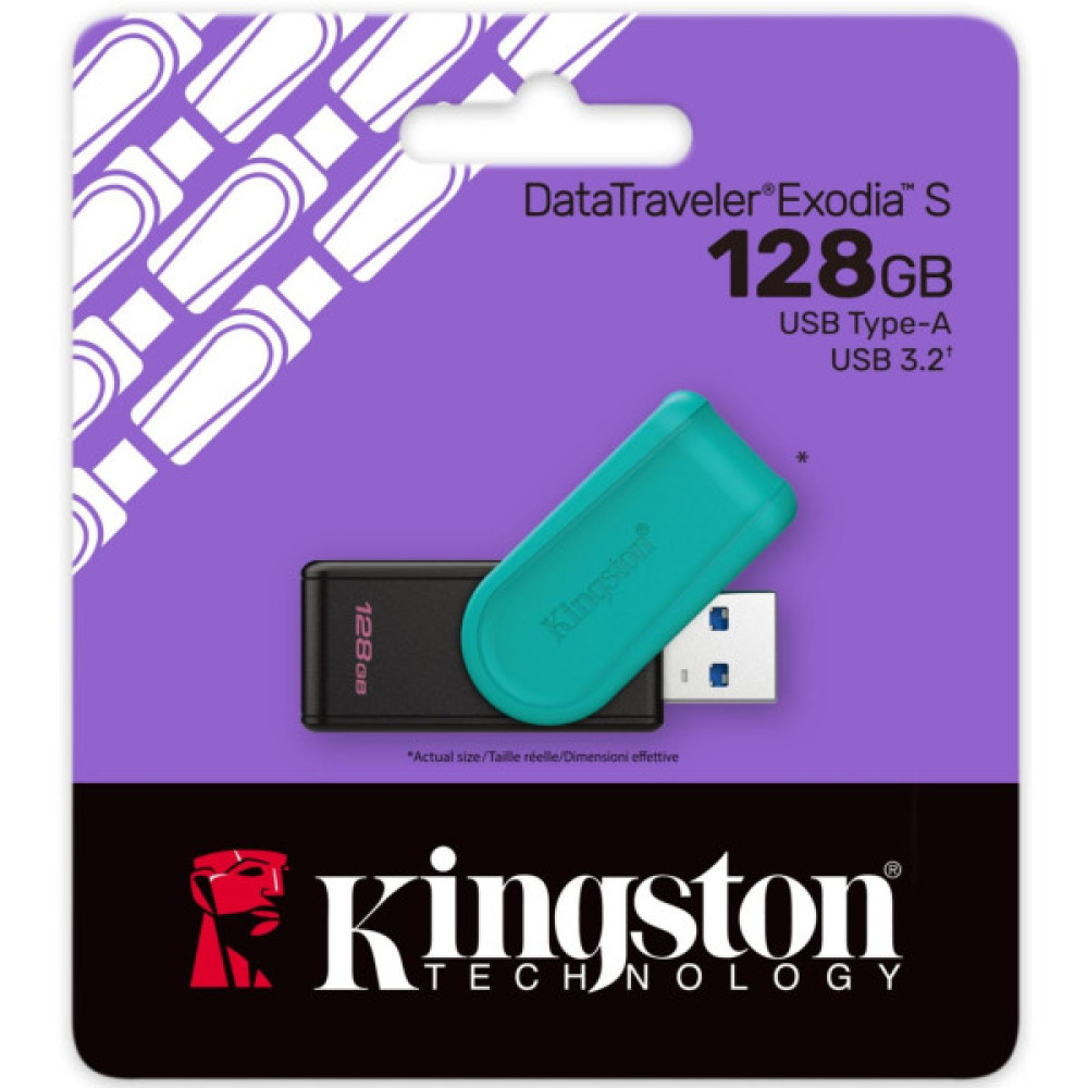 Накопичувач Kingston  128GB USB 3.2 Type-A Gen1 DT Exodia S