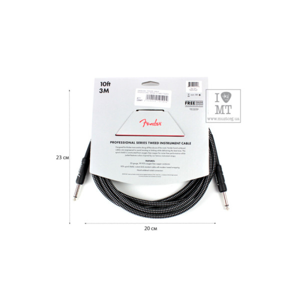 Інструментальний кабель Fender Cable Professional Series 10' Grey Tweed (228461)