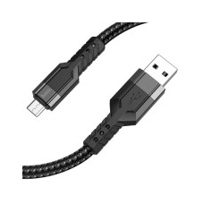 Дата кабель USB 2.0 AM to Micro 5P 1.2m 2.4A nylon aluminum U110 black HOCO (6931474770585)