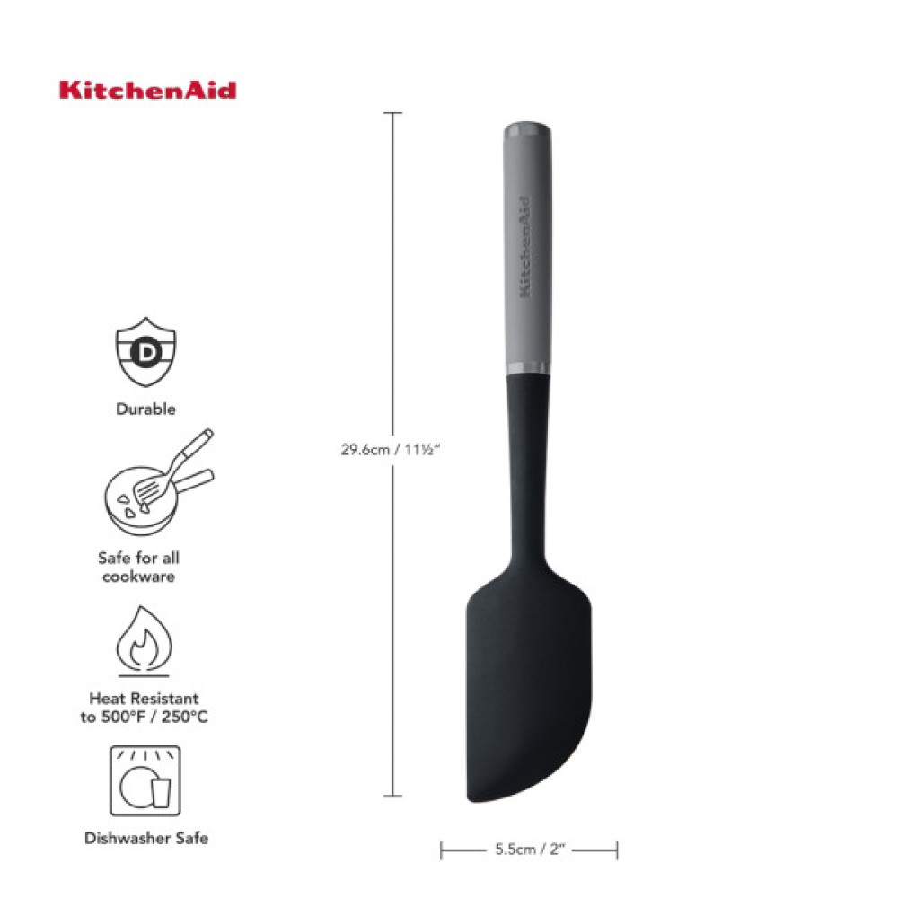 Лопатка кухонна KitchenAid Coreline для тіста, 30 см, сірий (KAS031OHCGG)