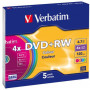 Диск DVD Verbatim 4.7Gb 4x SlimCase 5шт Color (43297) Диск DVD Verbatim 4.7Gb 4x SlimCase 5шт Color (43297)