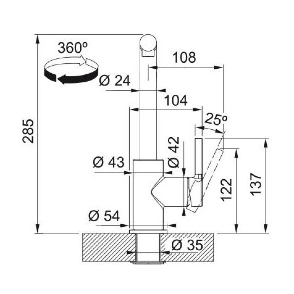 Змішувач для кухні Franke Lina L Pull Out, довж.виливу - 218мм, поворотний, 1важіль, витяжний, бежевий