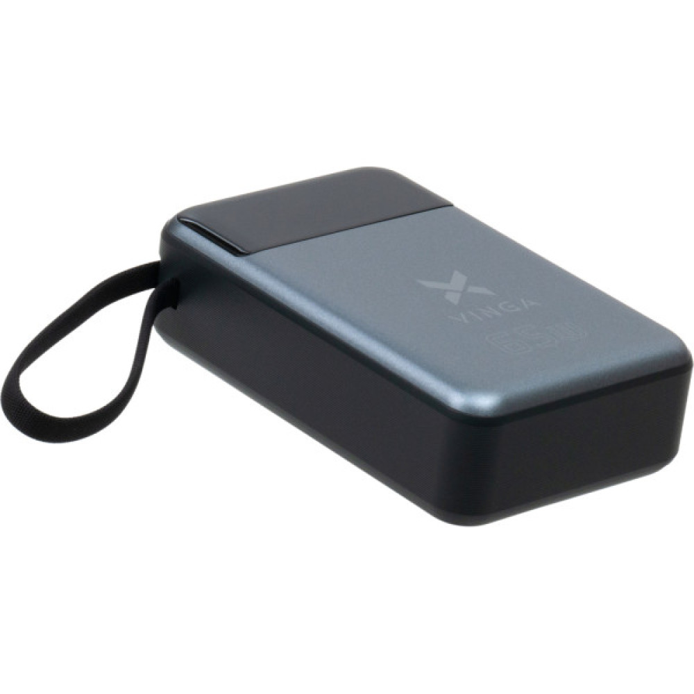 Батарея універсальна Vinga 20000 mAh 65W Display USB-C Cable Grey (VPBB2065C)