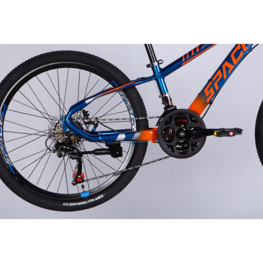 Велосипед Space 24" MERCURY DD FR рама-11" AL 2026 синьо-помаранчевий (OPS-SP-24-062)