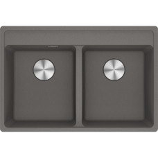 Мийка кухонна Franke Maris, фраграніт, прямокутник, без крила, 760х510х200мм, чаша - 2, врізна, MRG 620 TL, сірий камінь