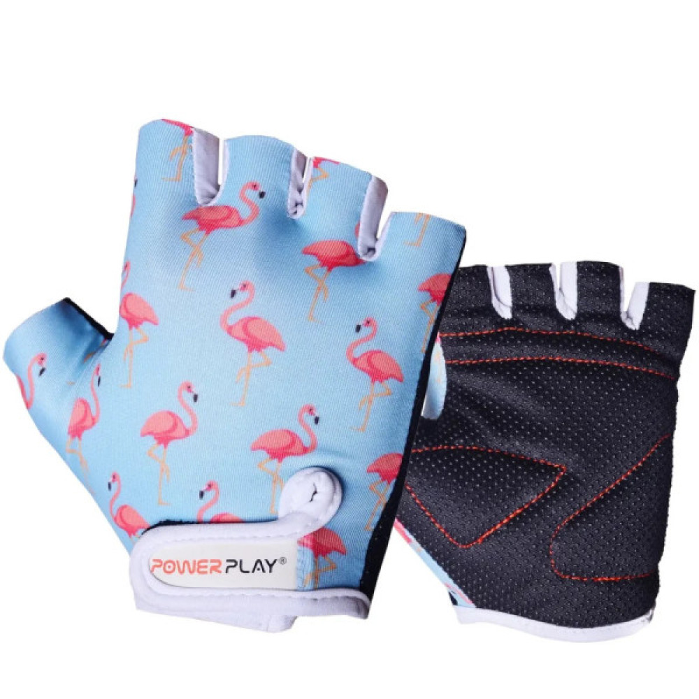 Велорукавиці PowerPlay 001 Фламінго Блакитні XS (SALE_001_Blue_Flamingo_XS)