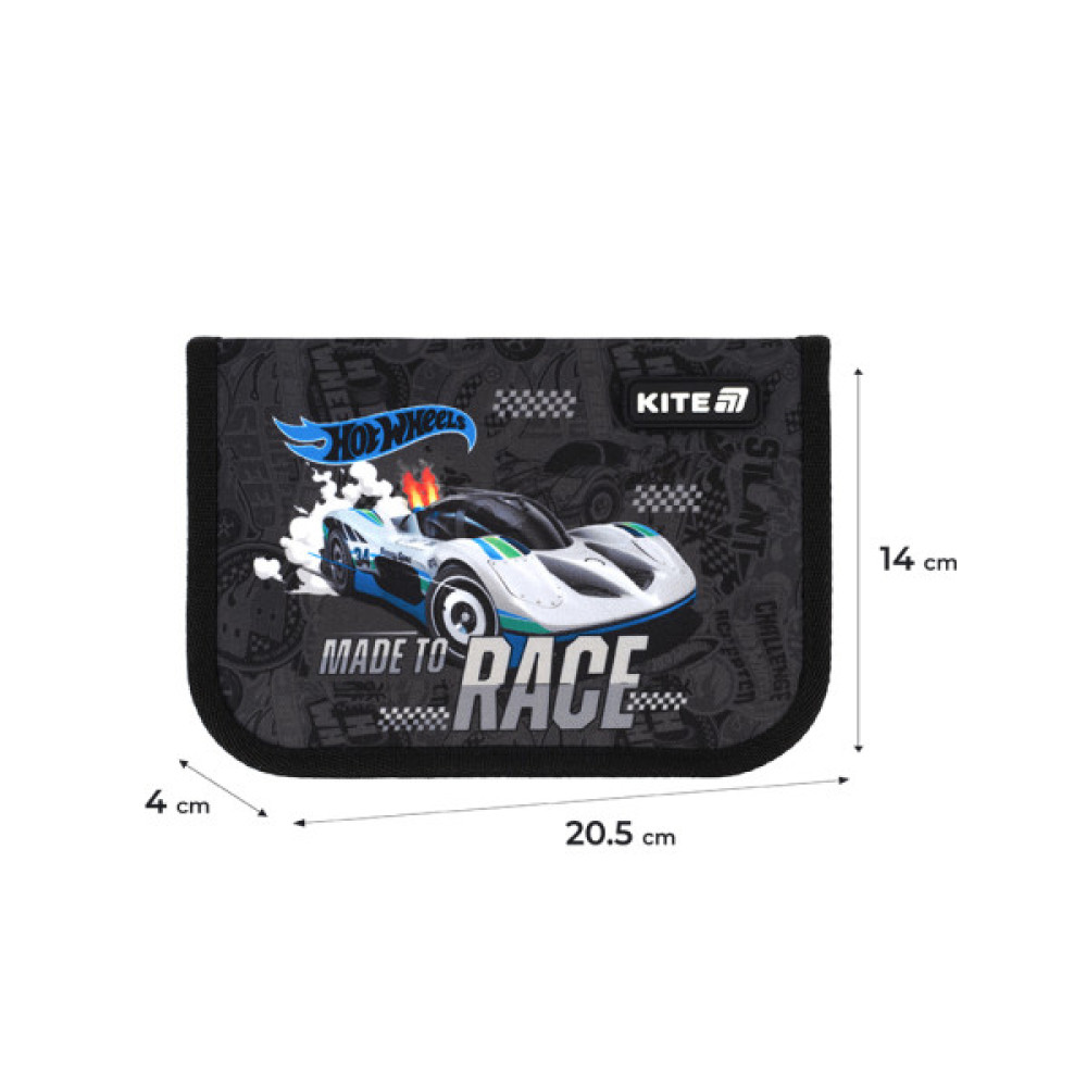 Пенал Kite 621 Hot Wheels, 1 відділення, 1 відворот (HW25-621)