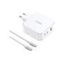 Зарядний пристрій Ugreen 3xUSB 140W GaN (2хUSB-C+USB-A) CD289 with C to C Cable 1.5 м White (15339) Зарядний пристрій Ugreen 3xUSB 140W GaN (2хUSB-C+USB-A) CD289 with C to C Cable 1.5 м White (15339)