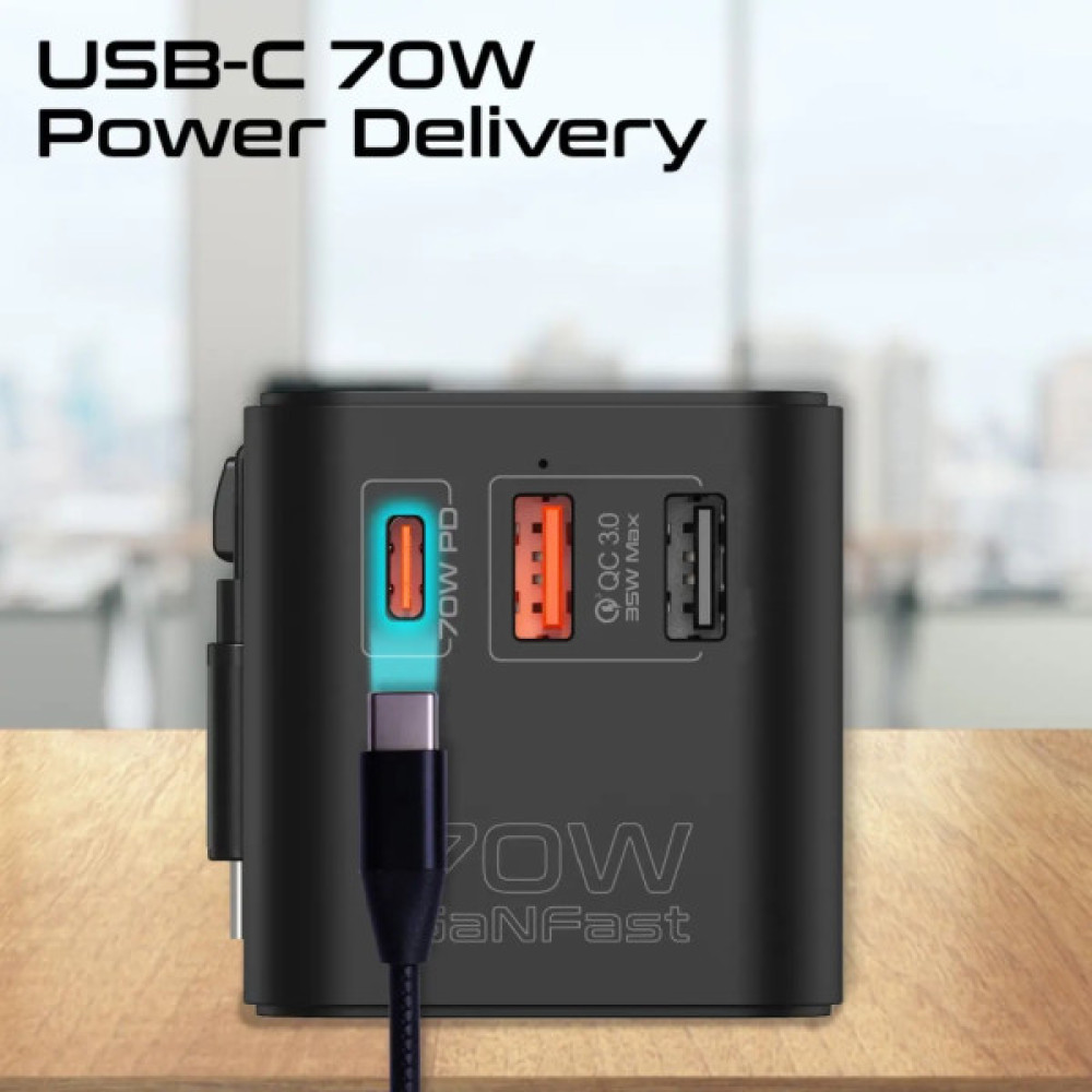 Зарядний пристрій Promate tripmate-gan70r