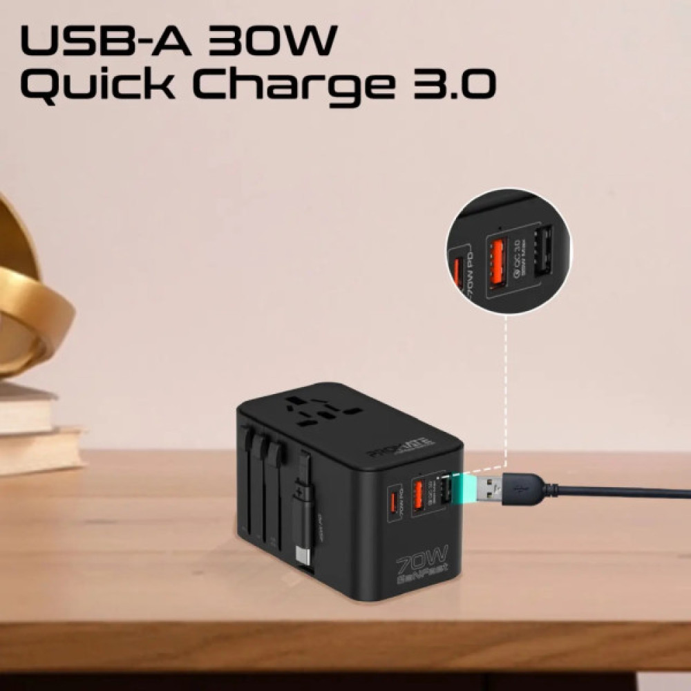 Зарядний пристрій Promate tripmate-gan70r