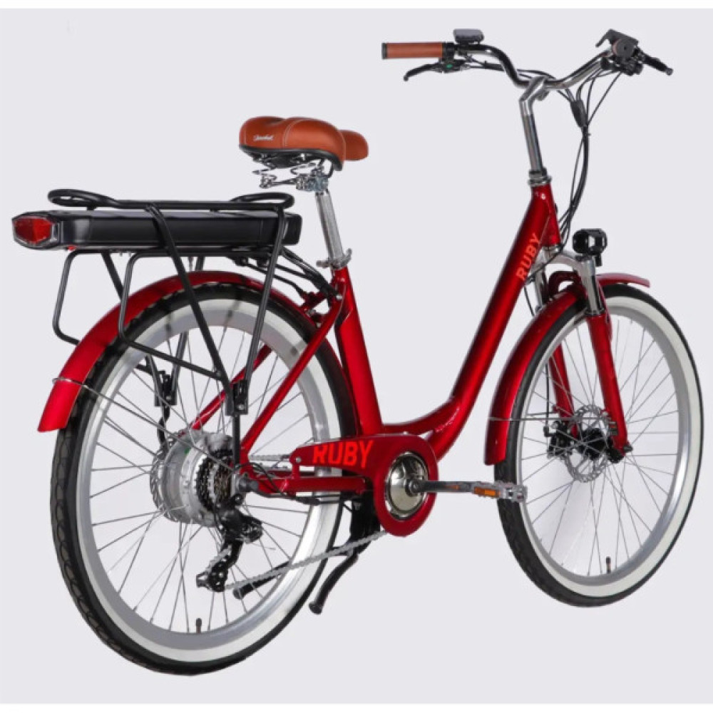 Електровелосипед Dorozhnik 26" eRUBY DD FR рама-17" 48B 15А*г 500Вт 2026 бордовий (ELB-D-26-304)