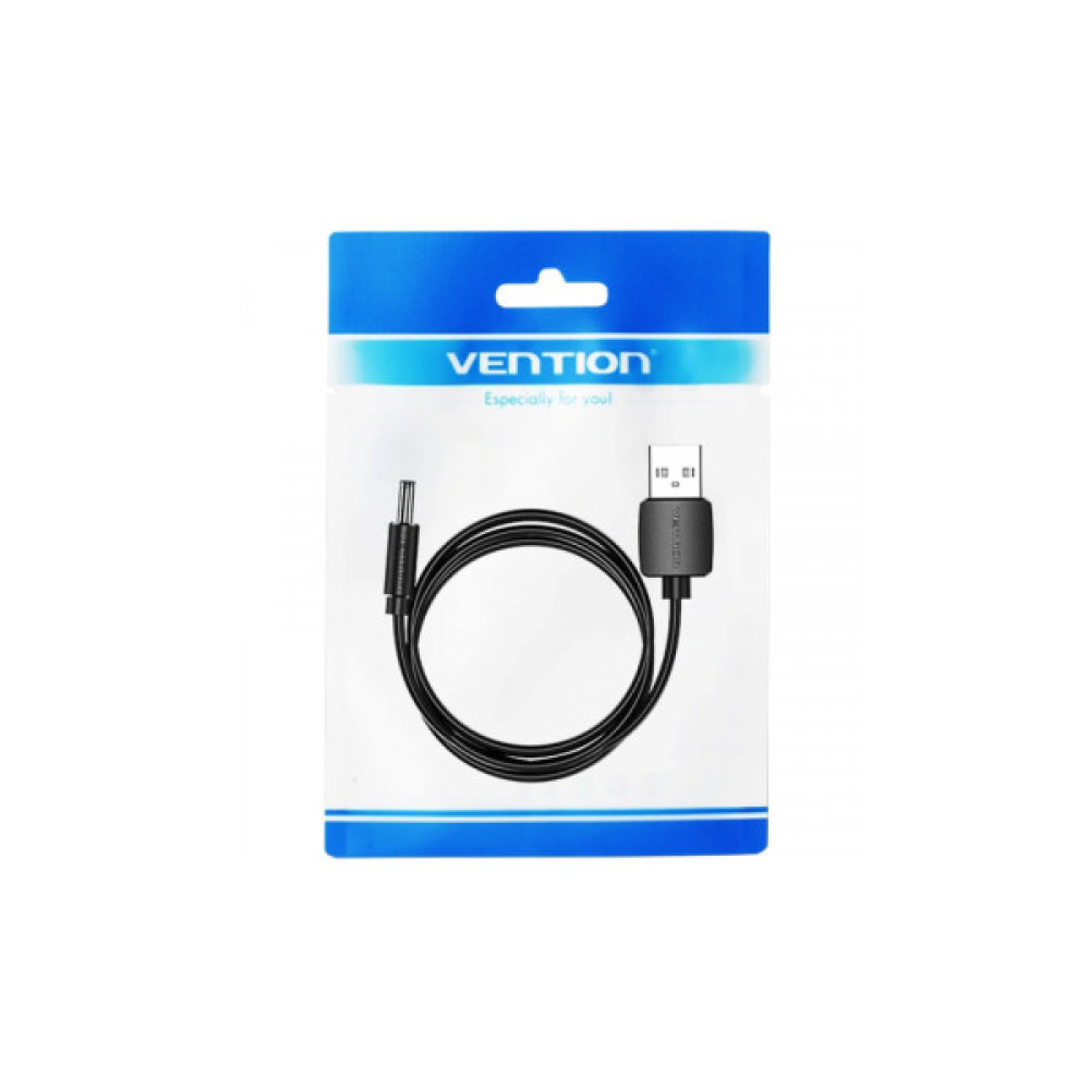 Кабель живлення USB to DC 3.5mm 5V 1.0m 2.0A black Vention (CEXBF)