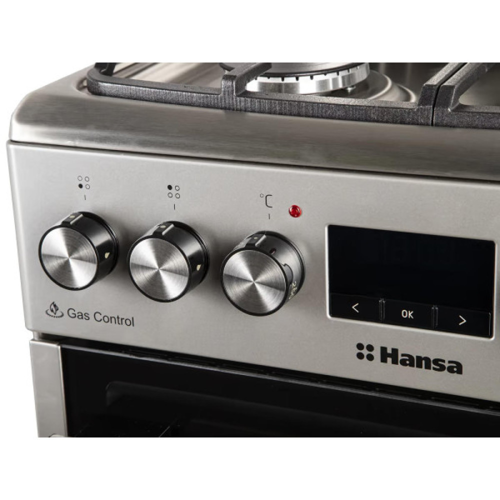Плита Hansa комбінована, 62л, 50x60см, дисплей, конвекція, чавун, нерж
