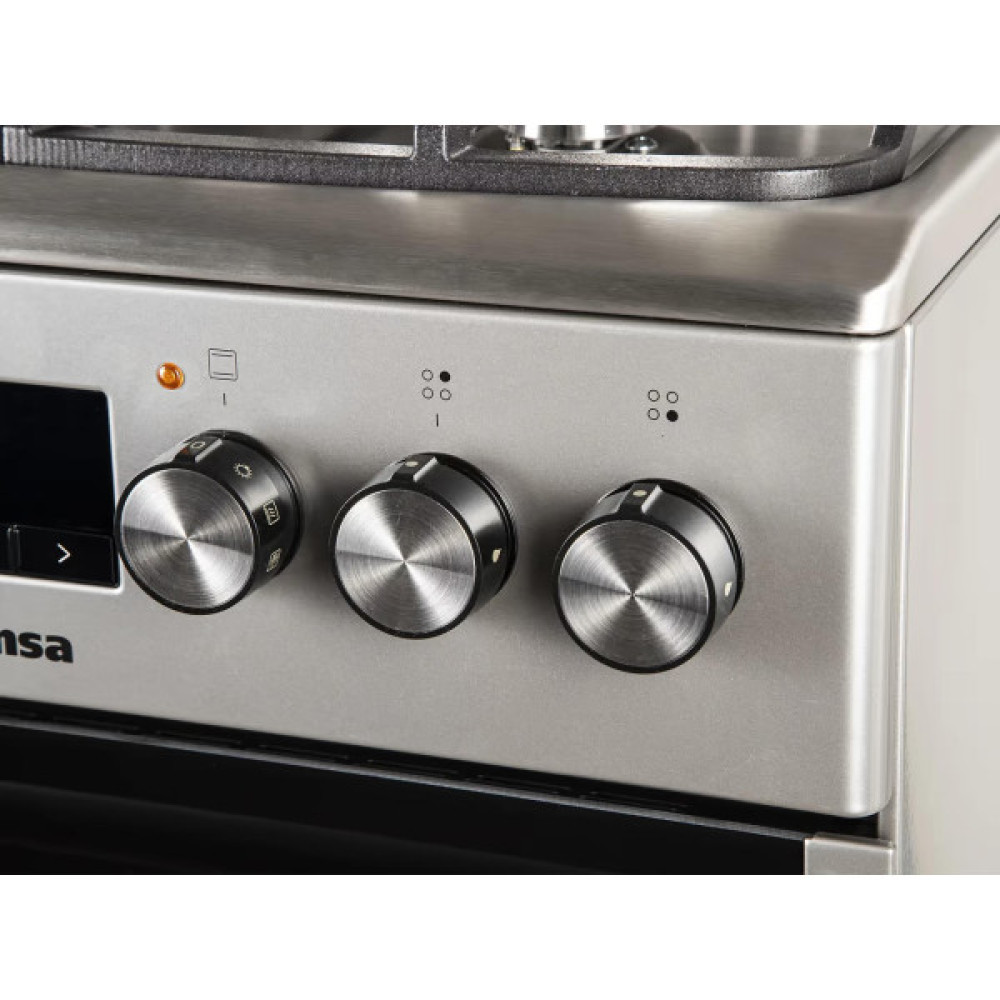 Плита Hansa комбінована, 62л, 50x60см, дисплей, конвекція, чавун, нерж