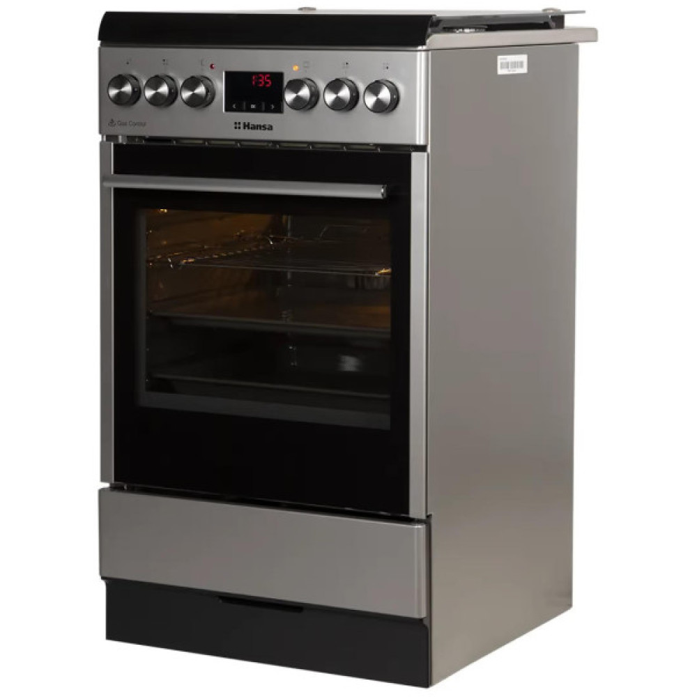 Плита Hansa комбінована, 62л, 50x60см, дисплей, конвекція, чавун, нерж