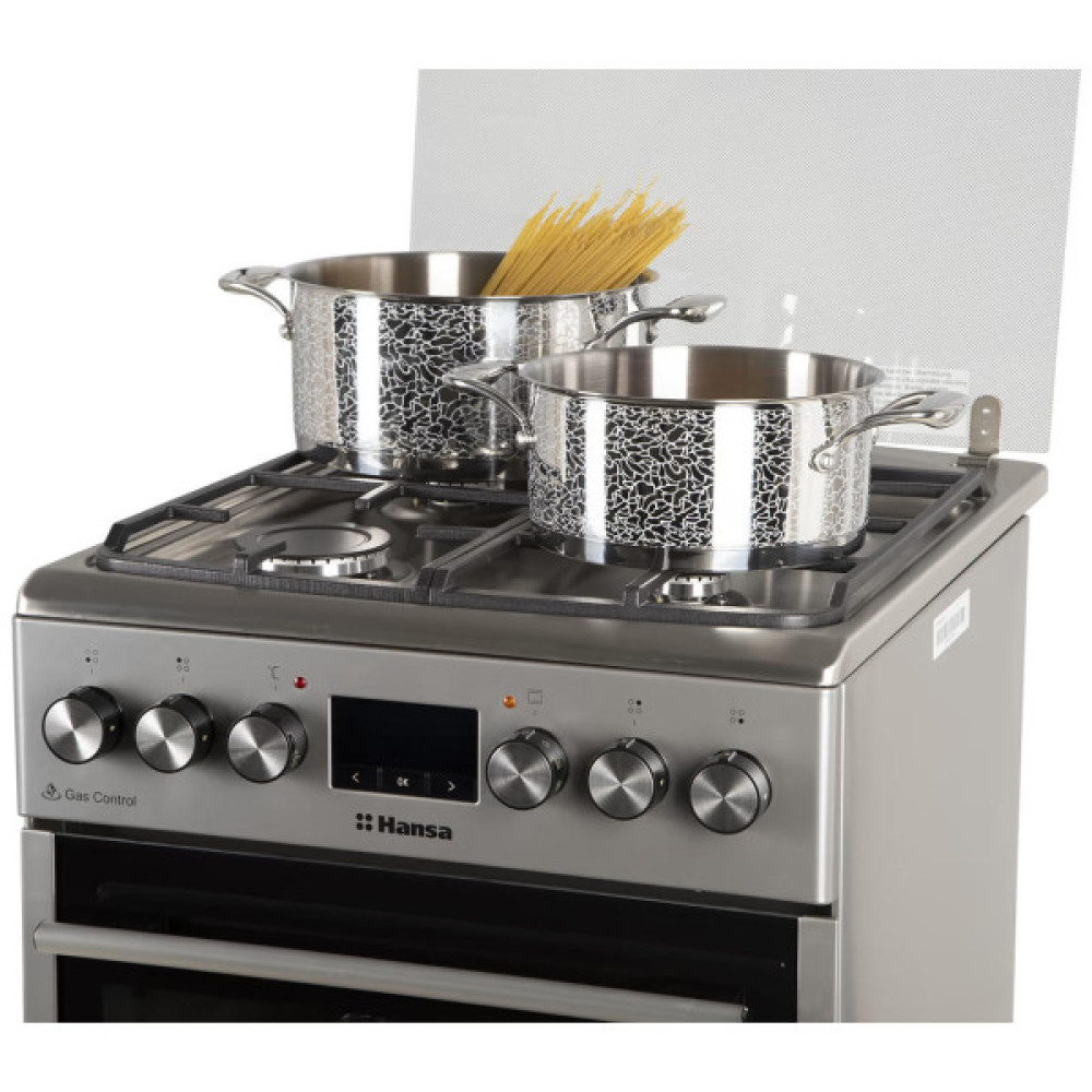 Плита Hansa комбінована, 62л, 50x60см, дисплей, конвекція, чавун, нерж