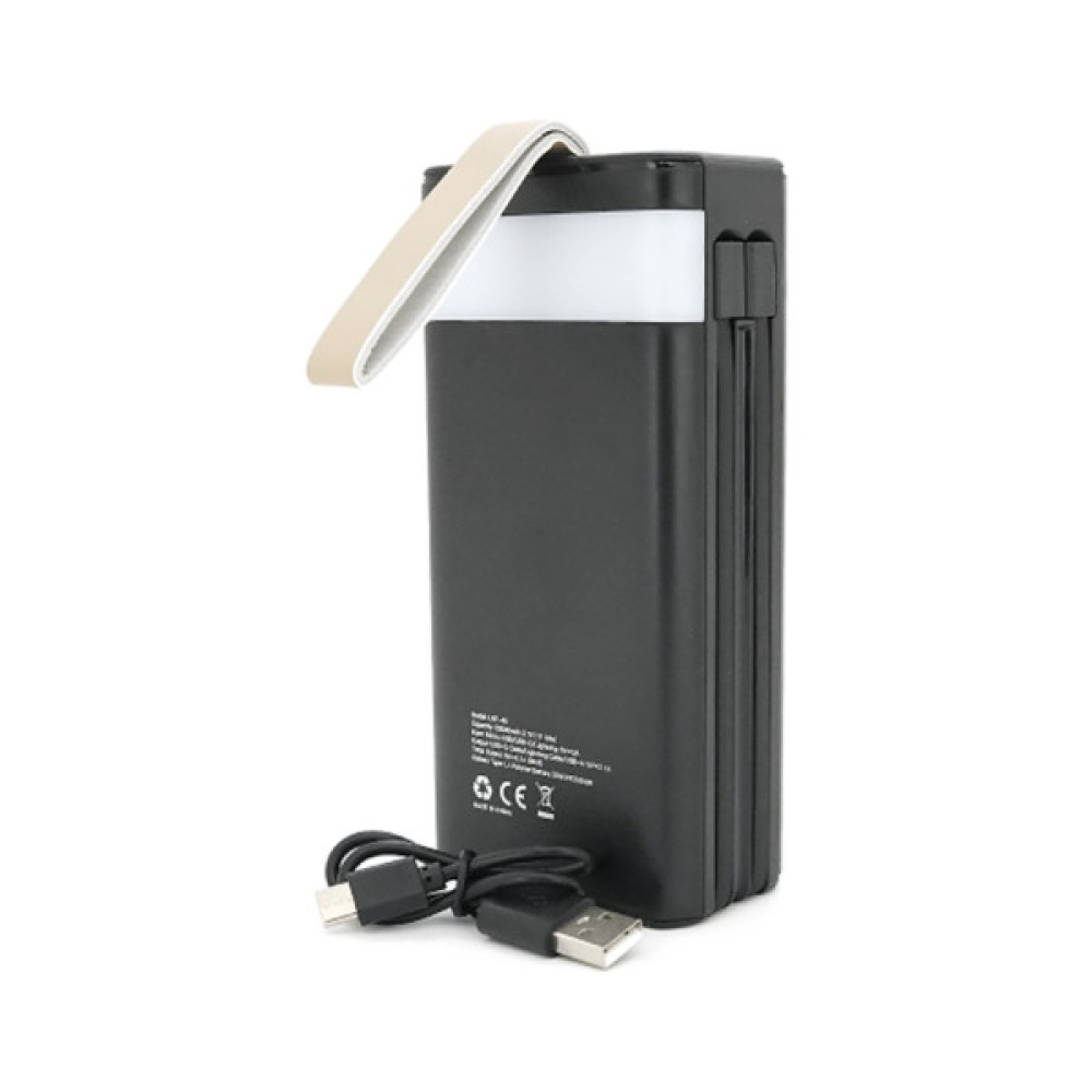 Батарея універсальна Linkage 30000mAh, Solar, 22.5W, cables Туре-С+Lighting, Black (LKP-46)