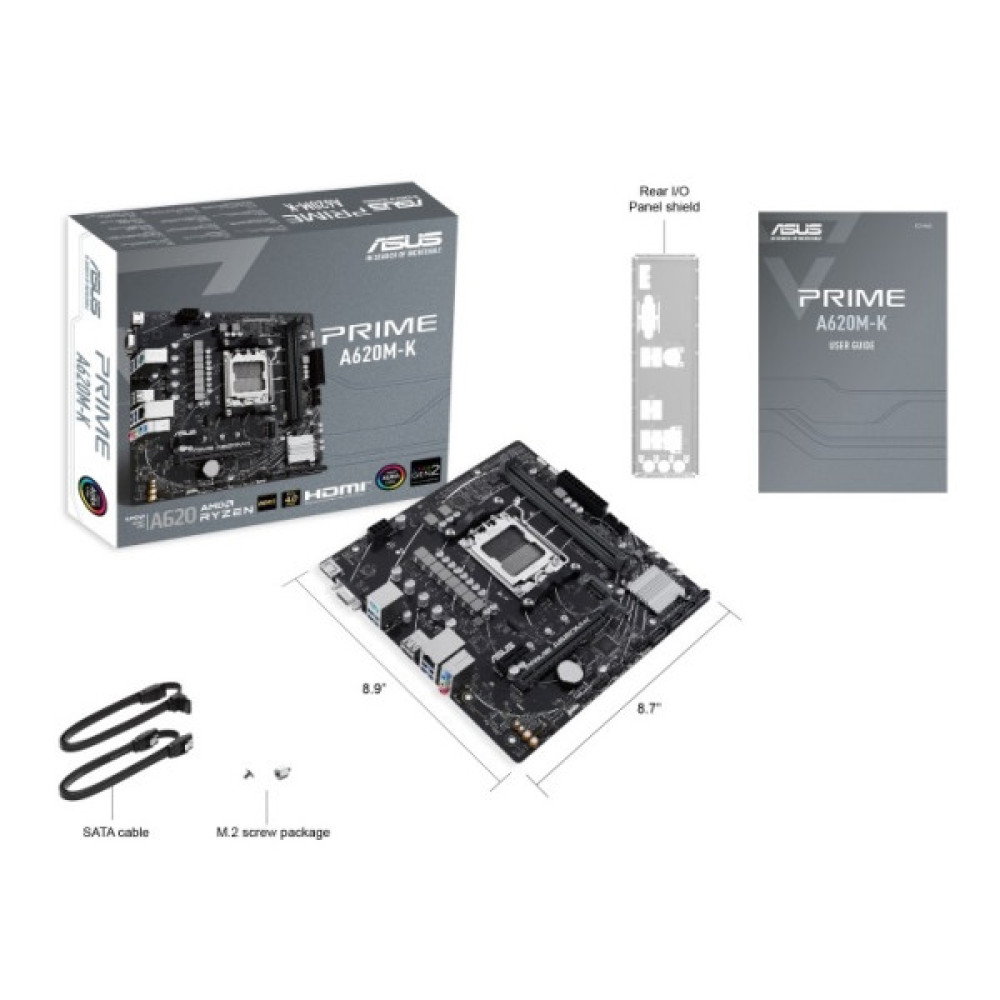 Материнcька плата ASUS PRIME A620M-K sAM5 A620 2xDDR5 HDMI D-Sub mATX