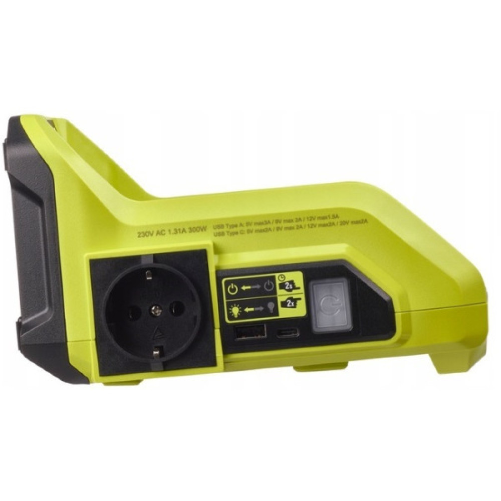 Інвертор напруги акумуляторний Ryobi Max Power RY36BI300A-0 36В 300/500Вт розетка 1х220В роз'єм 1хUSB 1хType-C 0.85кг без АКБ та ЗП