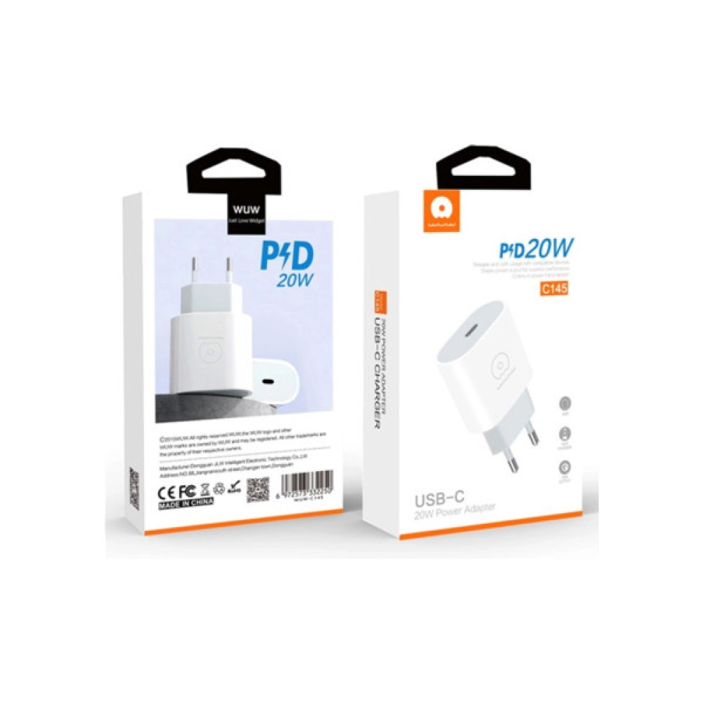 Зарядний пристрій WUW C145 USB-C PD20W White (6972573332250)