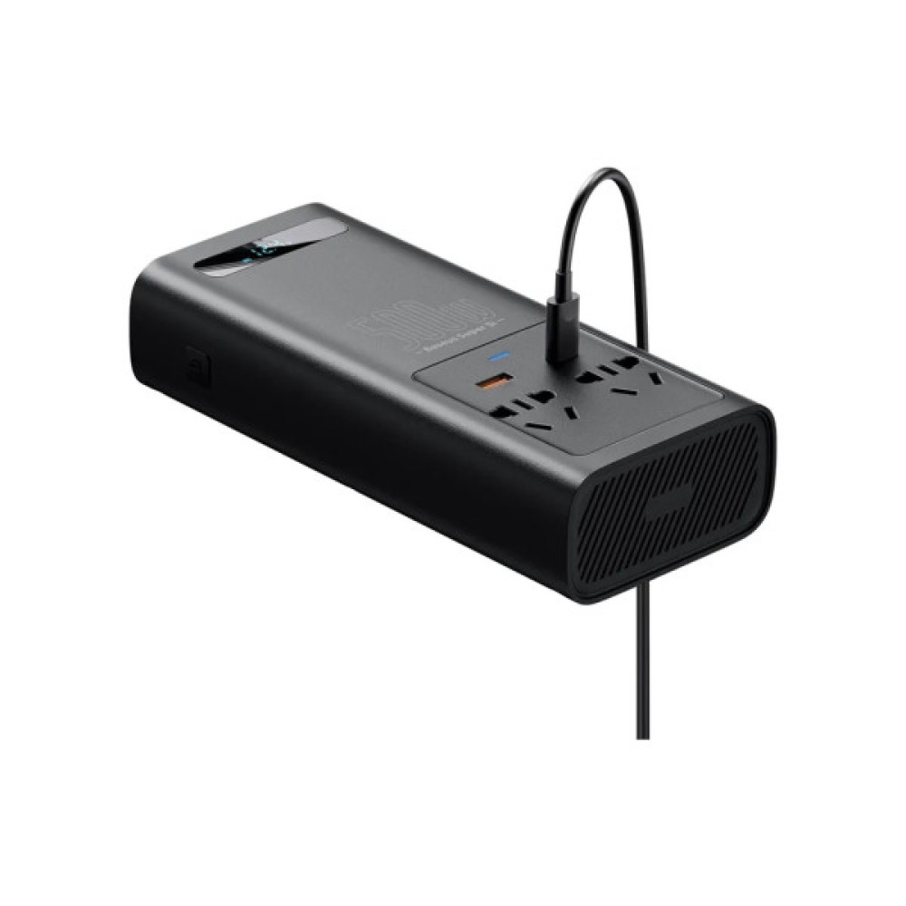 Автомобільний інвертор 12V/220V 500W Super Si Power Inverter CN/EU Black Baseus (CGNB000101)