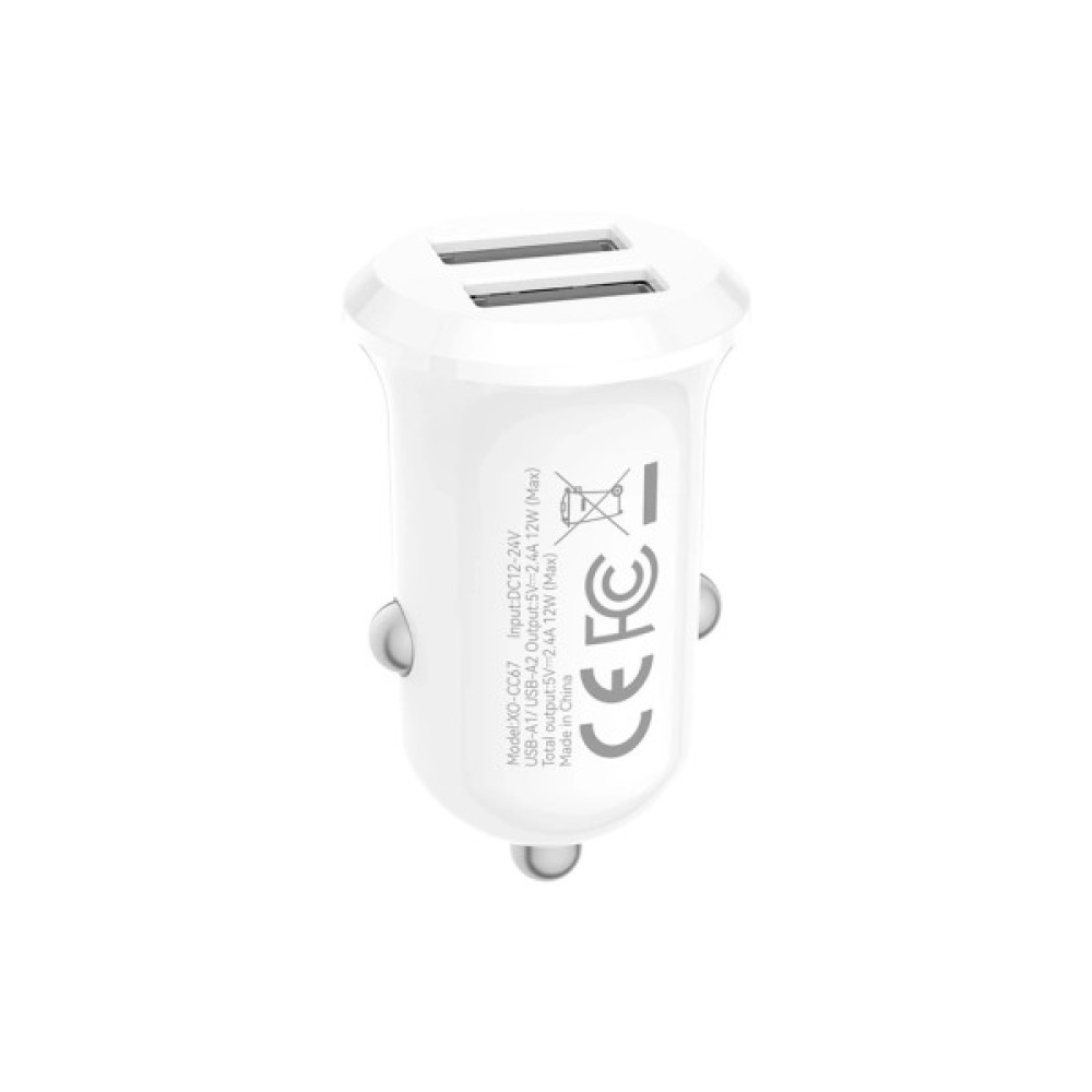 Зарядний пристрій XO 2xUSB 12W white (CC67.white)