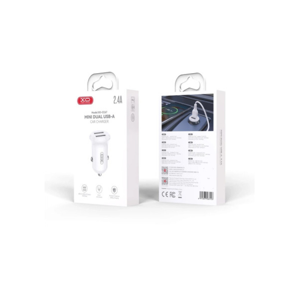 Зарядний пристрій XO 2xUSB 12W white (CC67.white)