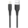 Дата кабель USB 2.0 AM to Lightning 2.0m 3A textured PVC black ColorWay (CW-CBUL095-BK)