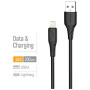 Дата кабель USB 2.0 AM to Lightning 2.0m 3A textured PVC black ColorWay (CW-CBUL095-BK)