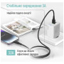 Дата кабель USB 2.0 AM to Lightning 2.0m 3A textured PVC black ColorWay (CW-CBUL095-BK)