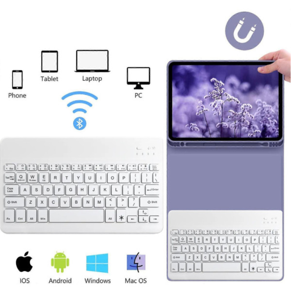 Чохол до планшета BeCover with keyboard Apple iPad Pro 11" M4 2024 Purple (713002)