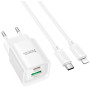 Зарядний пристрій HOCO C147A Charm 1xUSB-C PD20W + 1xUSB QC3.0 + cable USB-C to Lightning White (6942007630283) Зарядний пристрій HOCO C147A Charm 1xUSB-C PD20W + 1xUSB QC3.0 + cable USB-C to Lightning White (6942007630283)