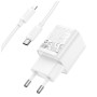 Зарядний пристрій HOCO C147A Charm 1xUSB-C PD20W + 1xUSB QC3.0 + cable USB-C to Lightning White (6942007630283) Зарядний пристрій HOCO C147A Charm 1xUSB-C PD20W + 1xUSB QC3.0 + cable USB-C to Lightning White (6942007630283)