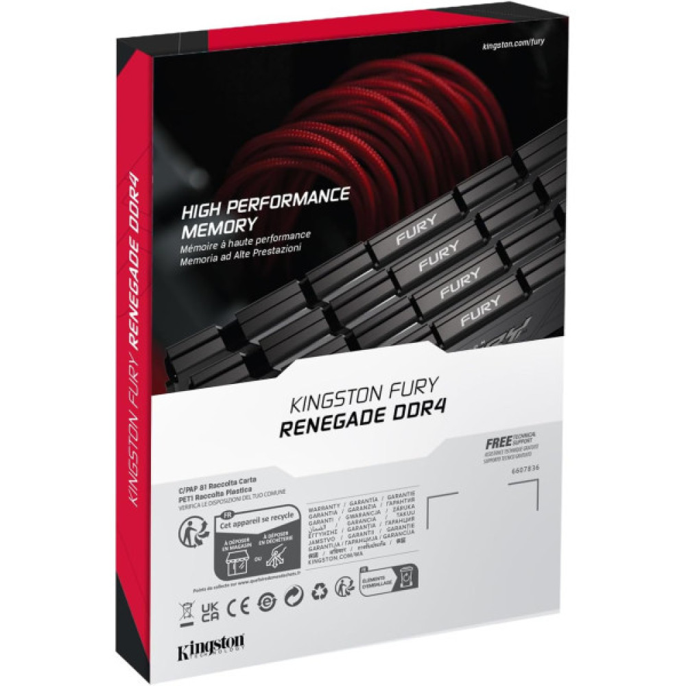 Пам'ять ПК Kingston DDR4 32GB KIT (16GBx2) 3600 FURY Renegade RGB