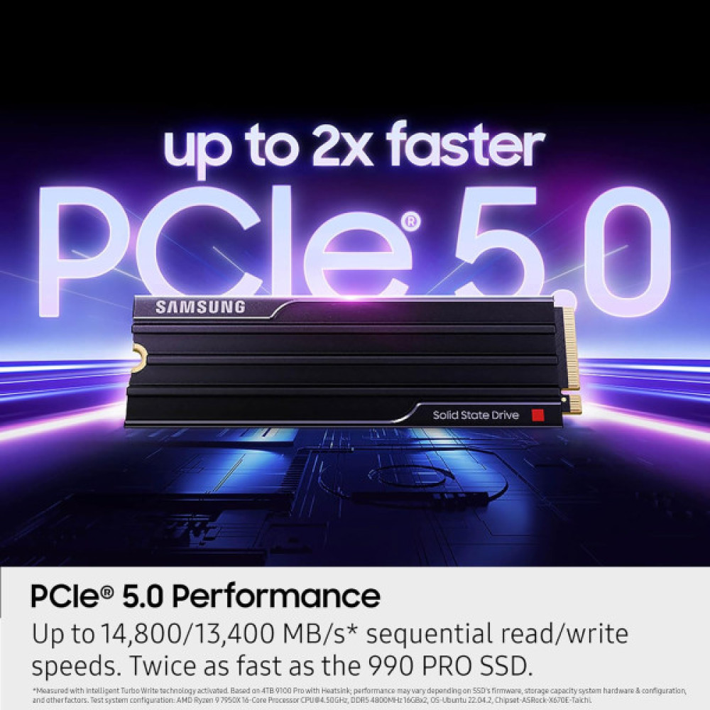 Накопичувач SSD Samsung M.2 1TB PCIe 5.0 9100PRO+ радіатор