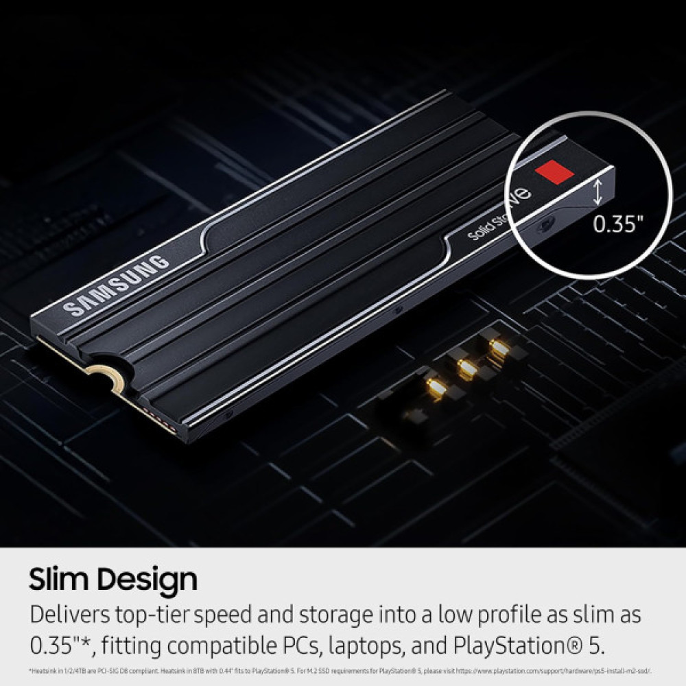 Накопичувач SSD Samsung M.2 1TB PCIe 5.0 9100PRO+ радіатор