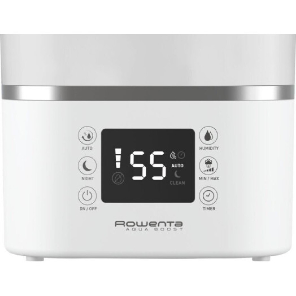 Зволожувач повітря Rowenta Aqua Boost, традиційне зволоження, 40м2, 2,5л, 380мл/г, електр. кер-ння, авт. вимкнення, білий