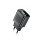 Зарядний пристрій Acefast A90 USB QC3.0 18W GaN black (6974316283249)