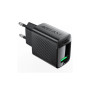 Зарядний пристрій Acefast A90 USB QC3.0 18W GaN black (6974316283249)