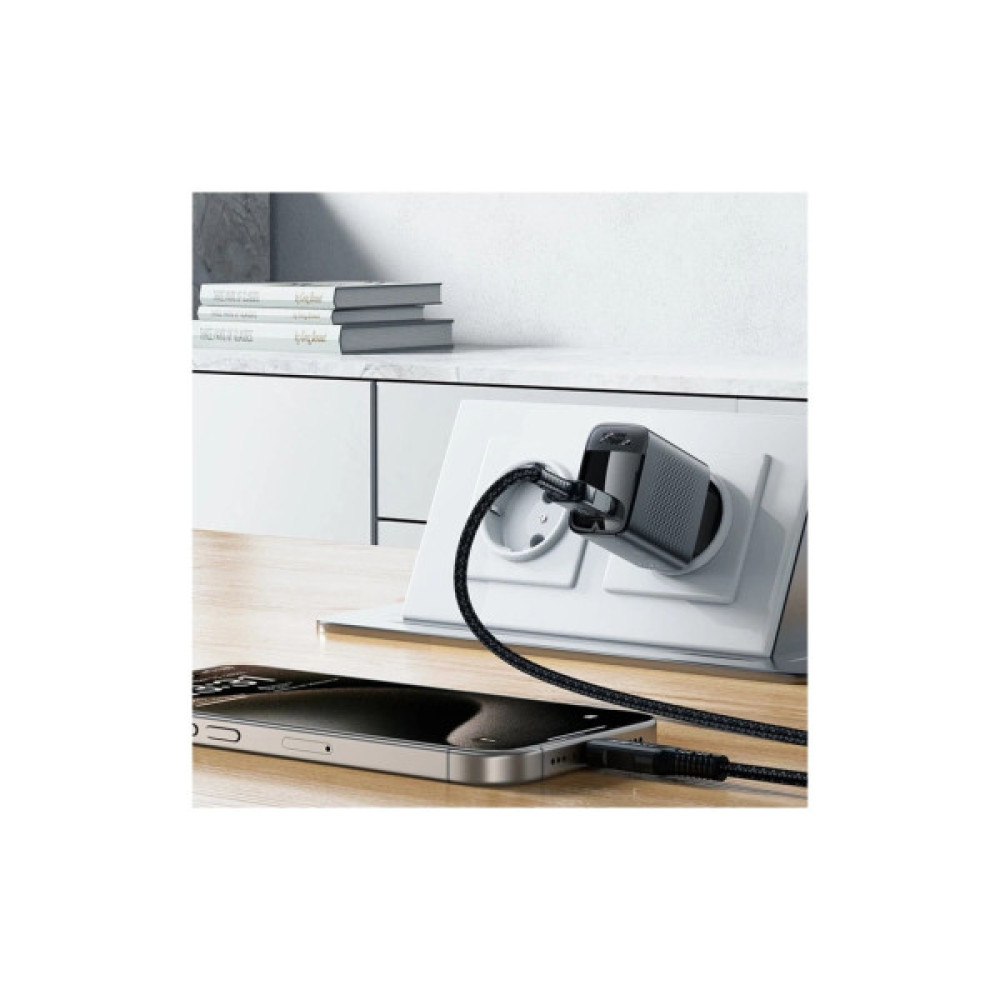 Зарядний пристрій Acefast A90 USB QC3.0 18W GaN black (6974316283249)