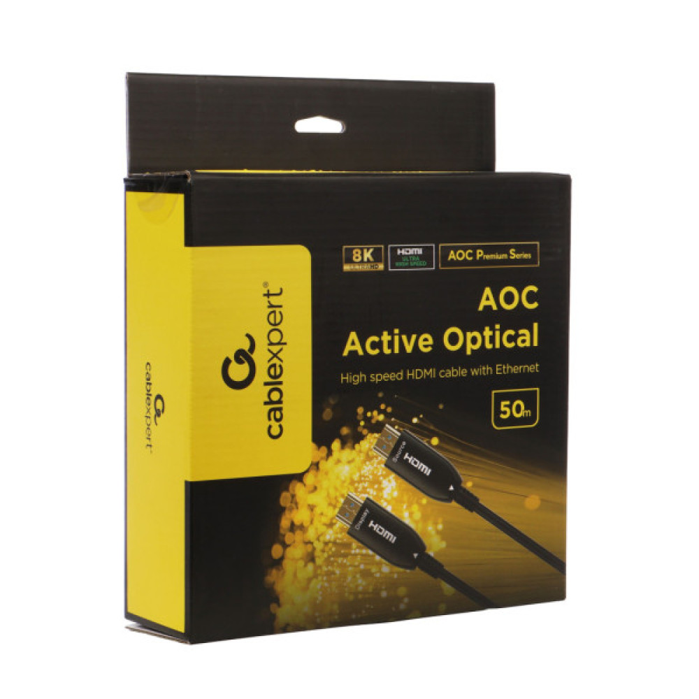 Кабель мультимедійний HDMI M to HDMI M 50.0m V2.1 8K 60Hz/4K 144Hz AOC Cablexpert (CCBP-HDMI8K-AOC-50M-EU)